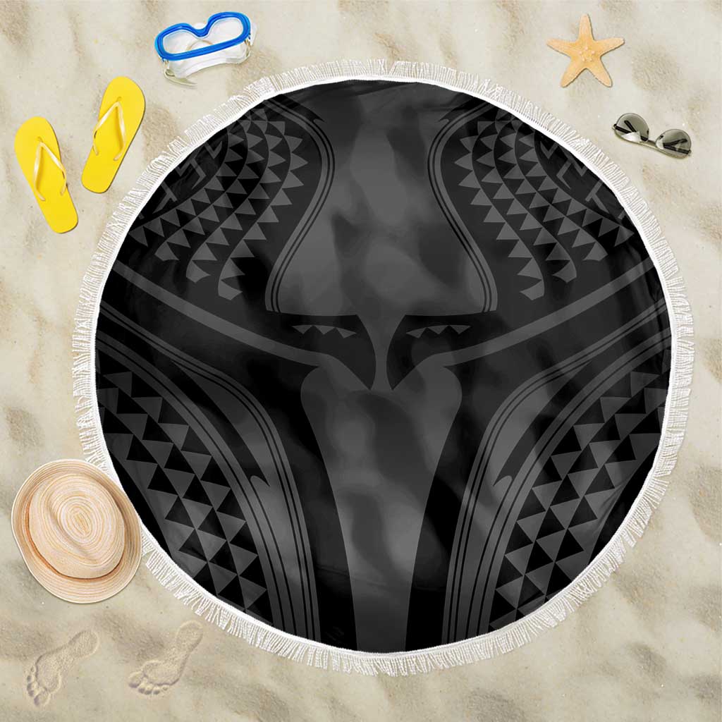 Hawaiian Kakau Art Tattoos Aquaman Style Beach Blanket Special Edition LT03 One Size 150cm Black - Polynesian Pride
