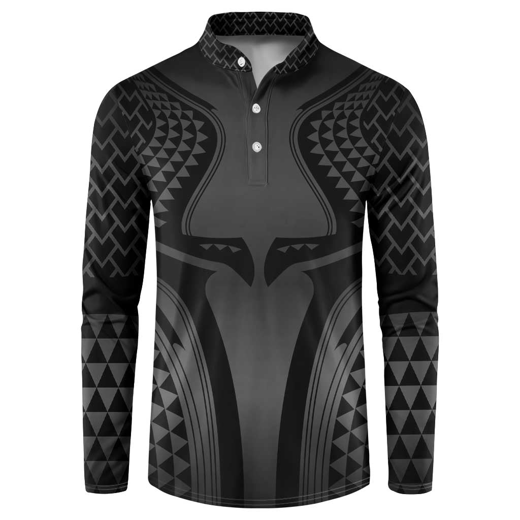 Hawaiian Kakau Art Tattoos Aquaman Style Button Sweatshirt Special Edition LT03 Black - Polynesian Pride