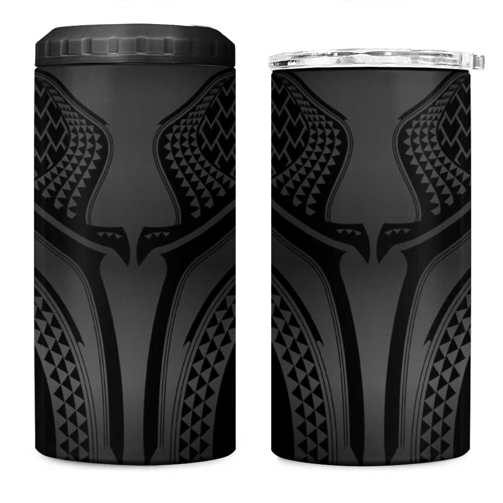 Hawaiian Kakau Art Tattoos Aquaman Style 4 in 1 Can Cooler Tumbler Special Edition LT03 One Size: 16 oz Black - Polynesian Pride