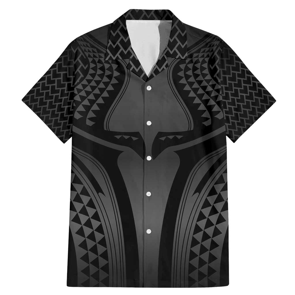 Hawaiian Kakau Art Tattoos Aquaman Style Family Matching Mermaid Dress and Hawaiian Shirt Special Edition LT03 Dad's Shirt - Short Sleeve Black - Polynesian Pride