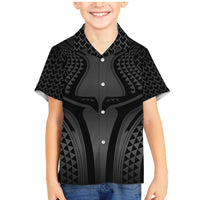 Hawaiian Kakau Art Tattoos Aquaman Style Family Matching Mermaid Dress and Hawaiian Shirt Special Edition LT03 Son's Shirt Black - Polynesian Pride