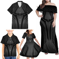 Hawaiian Kakau Art Tattoos Aquaman Style Family Matching Off Shoulder Maxi Dress and Hawaiian Shirt Special Edition LT03 - Polynesian Pride