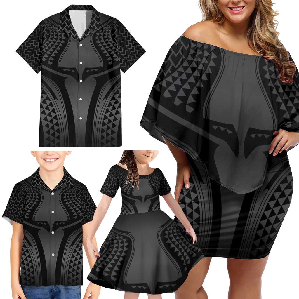 Hawaiian Kakau Art Tattoos Aquaman Style Family Matching Off Shoulder Short Dress and Hawaiian Shirt Special Edition - Polynesian Pride
