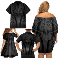 Hawaiian Kakau Art Tattoos Aquaman Style Family Matching Off Shoulder Short Dress and Hawaiian Shirt Special Edition LT03 - Polynesian Pride