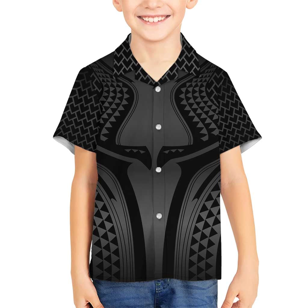 Hawaiian Kakau Art Tattoos Aquaman Style Family Matching Puletasi and Hawaiian Shirt Special Edition LT03 Son's Shirt Black - Polynesian Pride