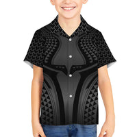 Hawaiian Kakau Art Tattoos Aquaman Style Family Matching Short Sleeve Bodycon Dress and Hawaiian Shirt Special Edition LT03 Son's Shirt Black - Polynesian Pride
