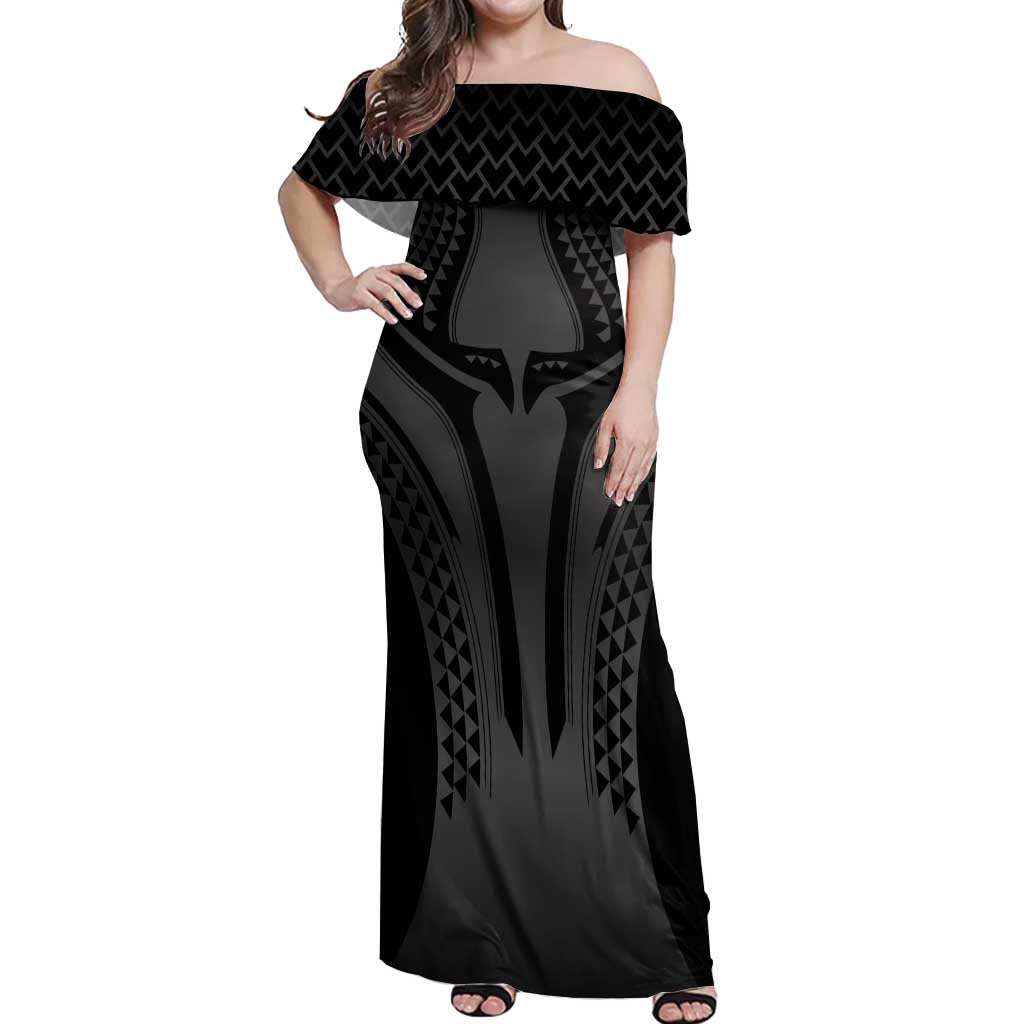 Hawaiian Kakau Art Tattoos Aquaman Style Off Shoulder Maxi Dress Special Edition - Polynesian Pride