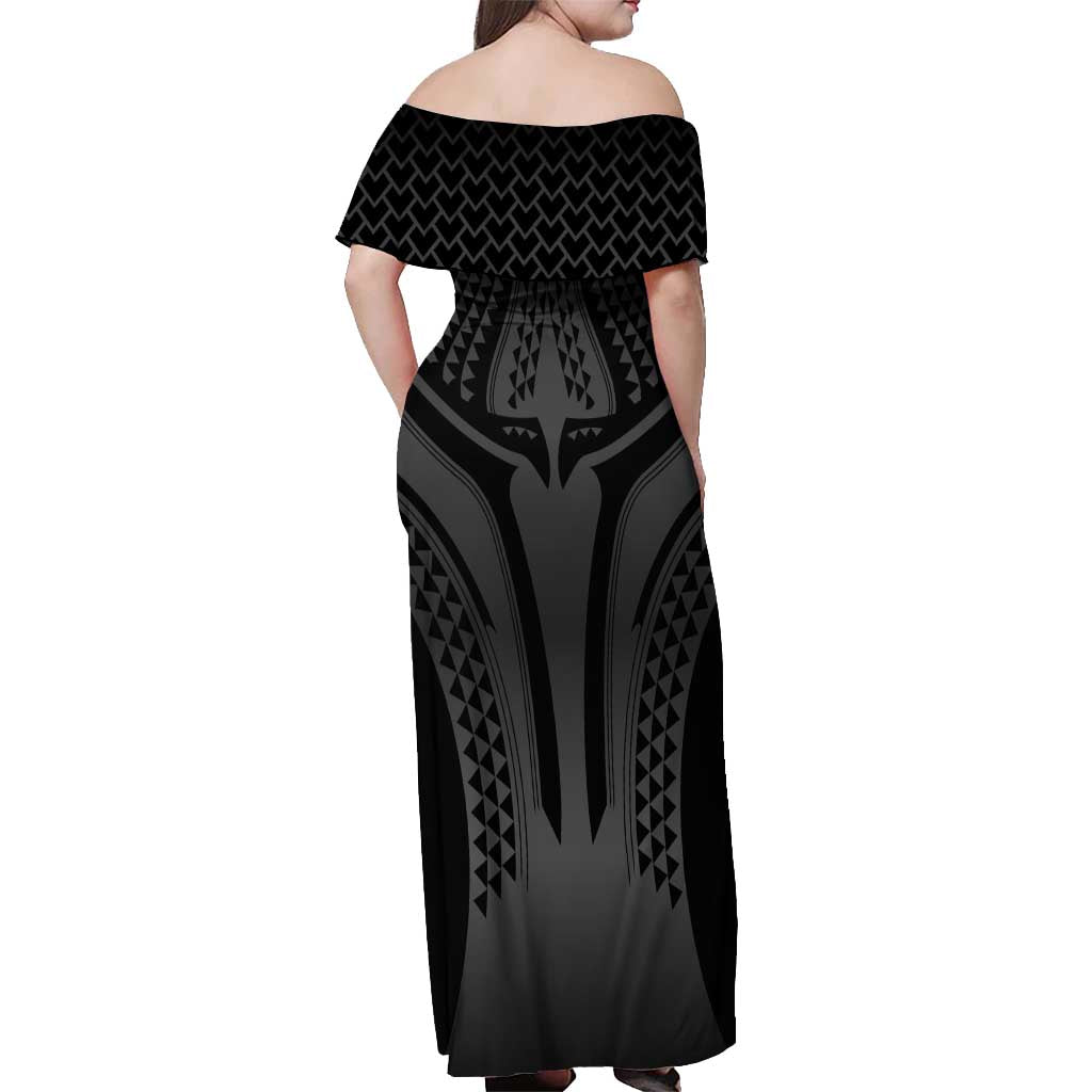 Hawaiian Kakau Art Tattoos Aquaman Style Off Shoulder Maxi Dress Special Edition - Polynesian Pride