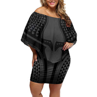 Hawaiian Kakau Art Tattoos Aquaman Style Off Shoulder Short Dress Special Edition - Polynesian Pride