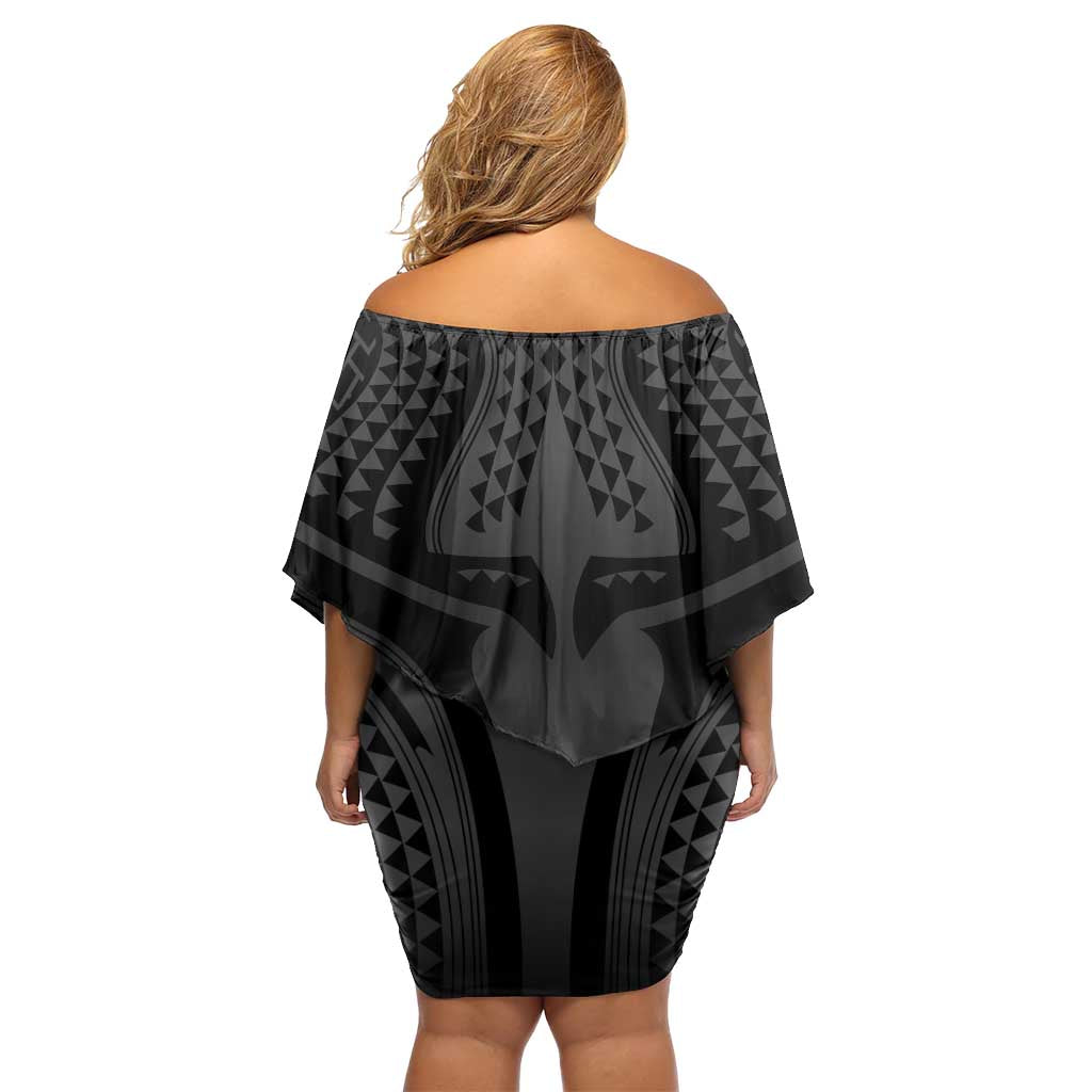 Hawaiian Kakau Art Tattoos Aquaman Style Off Shoulder Short Dress Special Edition - Polynesian Pride