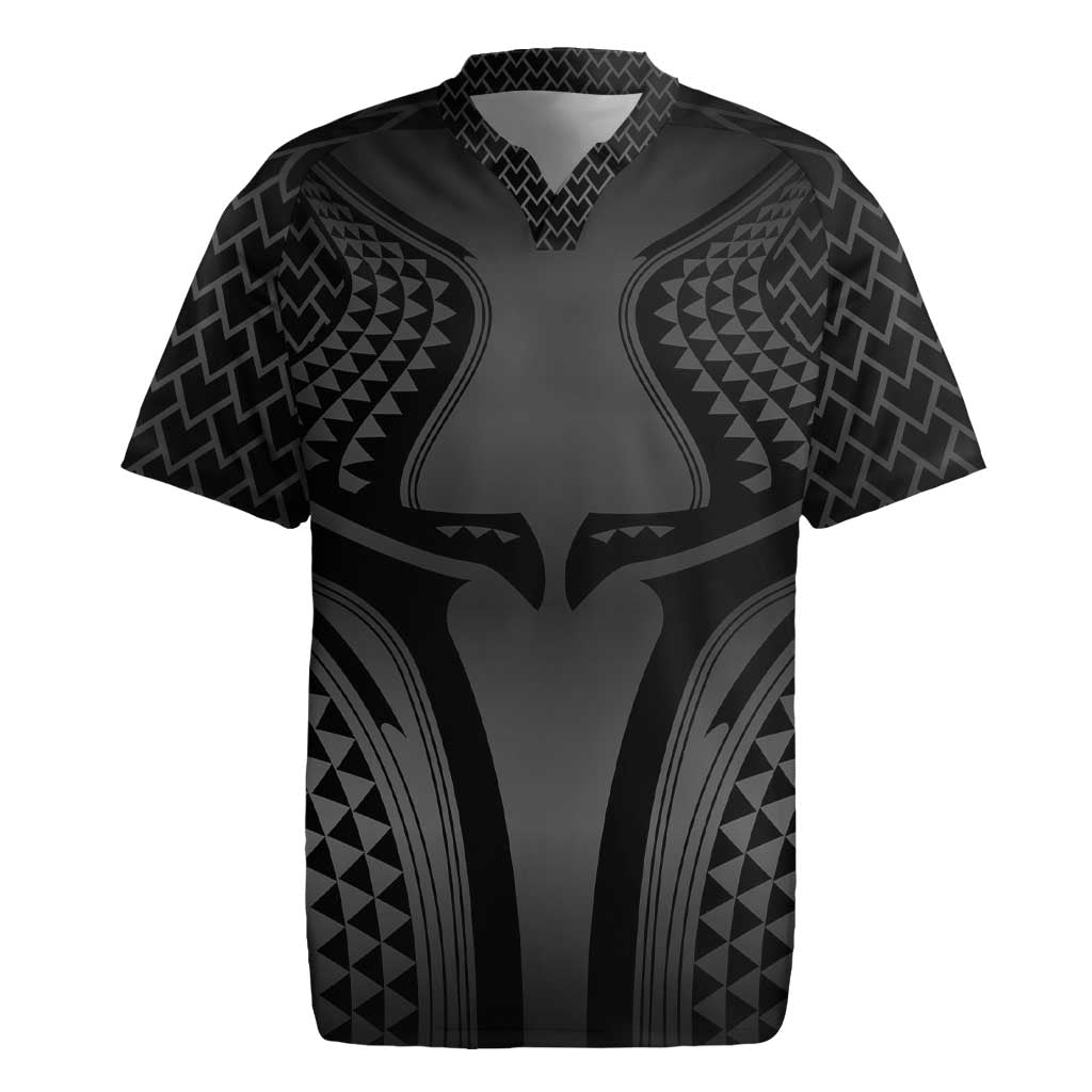 Hawaiian Kakau Art Tattoos Aquaman Style Rugby Jersey Special Edition LT03 Black - Polynesian Pride