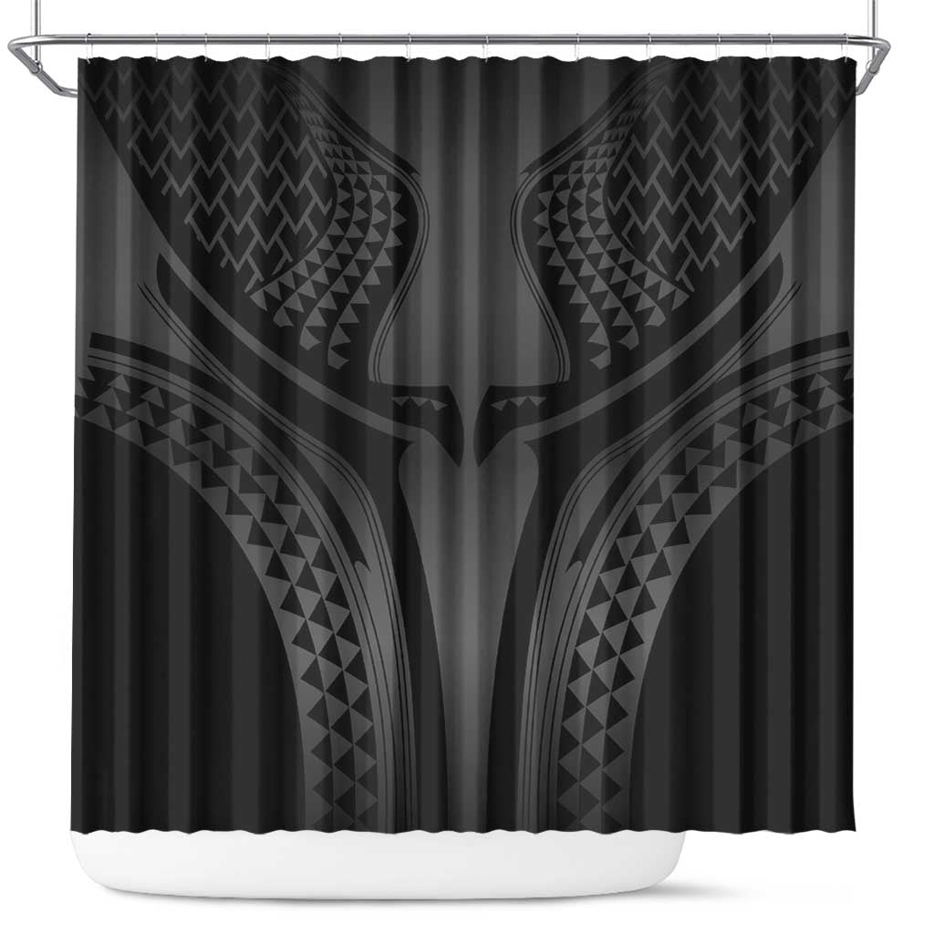 Hawaiian Kakau Art Tattoos Aquaman Style Shower Curtain Special Edition LT03 Black - Polynesian Pride