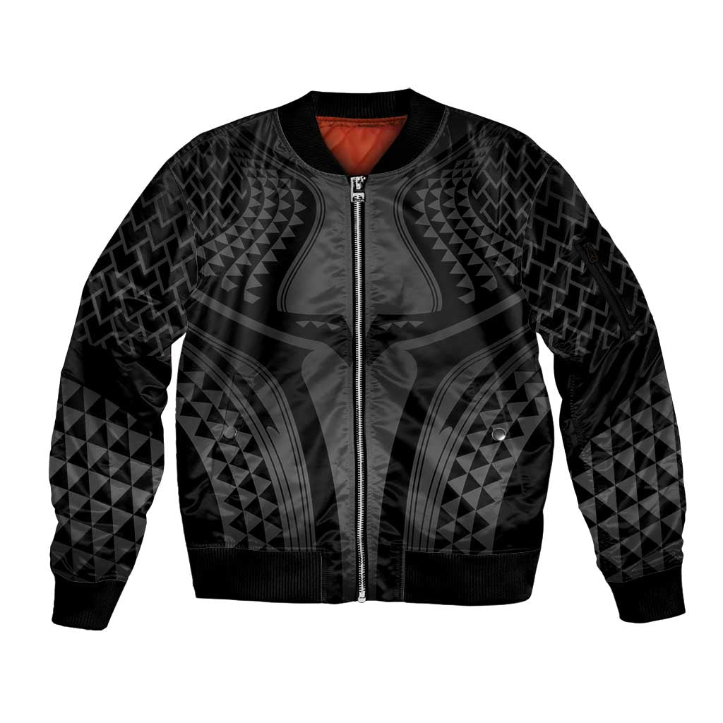 Hawaiian Kakau Art Tattoos Aquaman Style Sleeve Zip Bomber Jacket Special Edition LT03 Unisex Black - Polynesian Pride