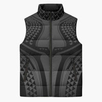 Hawaiian Kakau Art Tattoos Aquaman Style Sleeveless Puffer Jacket Special Edition LT03 Unisex Black - Polynesian Pride