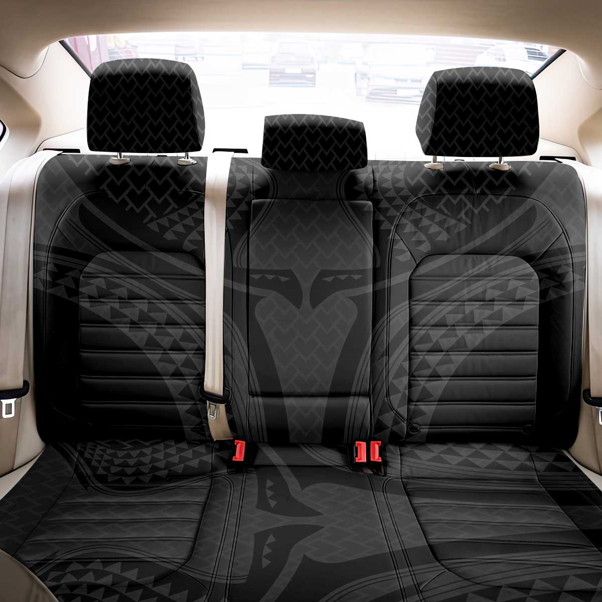 Hawaiian Kakau Art Tattoos Aquaman Style Back Car Seat Cover Black Version LT03 - Polynesian Pride