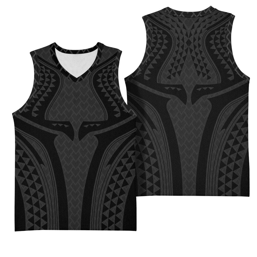 Hawaiian Kakau Art Tattoos Aquaman Style Basketball Jersey Black Version LT03 - Polynesian Pride