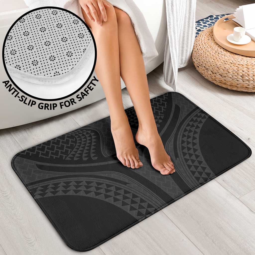 Hawaiian Kakau Art Tattoos Aquaman Style Bathroom Set Black Version - Polynesian Pride
