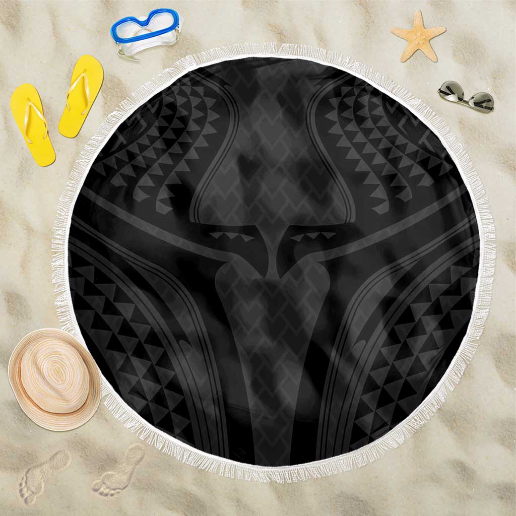 Hawaiian Kakau Art Tattoos Aquaman Style Beach Blanket Black Version LT03 One Size 150cm Black - Polynesian Pride