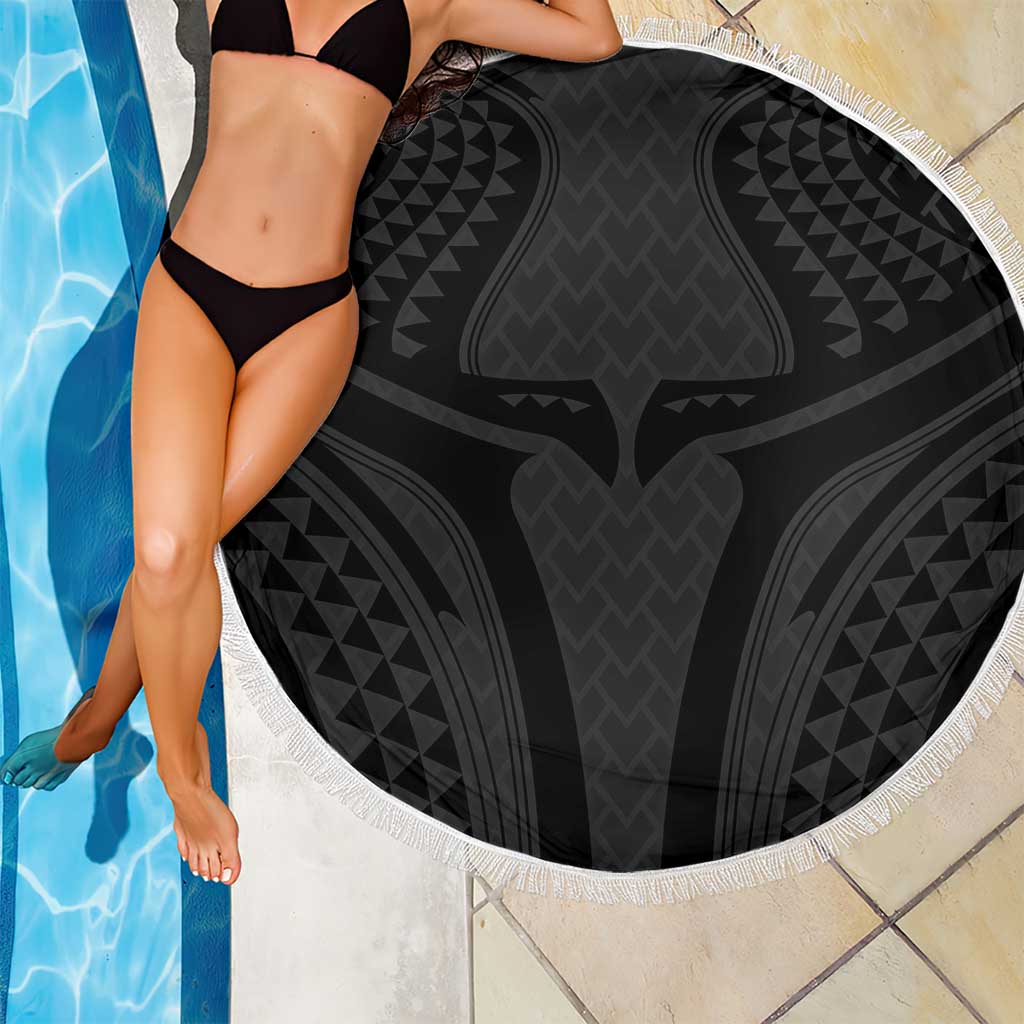 Hawaiian Kakau Art Tattoos Aquaman Style Beach Blanket Black Version - Polynesian Pride