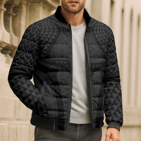 Hawaiian Kakau Art Tattoos Aquaman Style Bomber Puffer Jacket Black Version - Polynesian Pride