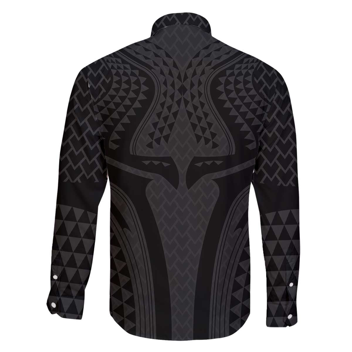 Hawaiian Kakau Art Tattoos Aquaman Style Family Matching Off The Shoulder Long Sleeve Dress and Hawaiian Shirt Black Version LT03 - Polynesian Pride