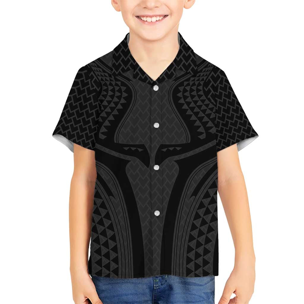 Hawaiian Kakau Art Tattoos Aquaman Style Family Matching Tank Maxi Dress and Hawaiian Shirt Black Version LT03 Son's Shirt Black - Polynesian Pride