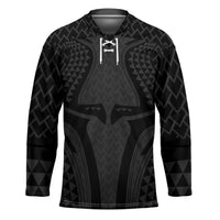 Hawaiian Kakau Art Tattoos Aquaman Style Hockey Jersey Black Version LT03 Unisex Black - Polynesian Pride