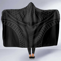Hawaiian Kakau Art Tattoos Aquaman Style Hooded Blanket Black Version LT03 One Size Black - Polynesian Pride