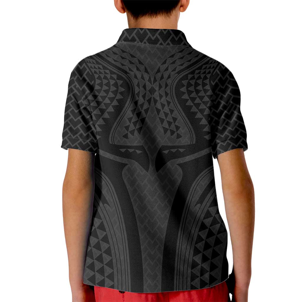 Hawaiian Kakau Art Tattoos Aquaman Style Kid Polo Shirt Black Version LT03 - Polynesian Pride
