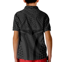 Hawaiian Kakau Art Tattoos Aquaman Style Kid Polo Shirt Black Version LT03 - Polynesian Pride