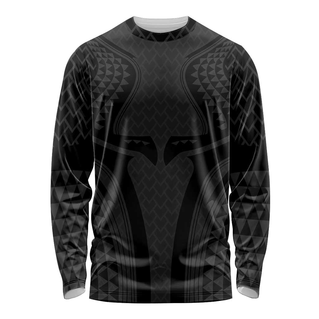 Hawaiian Kakau Art Tattoos Aquaman Style Long Sleeve Shirt Black Version LT03 Unisex Black - Polynesian Pride