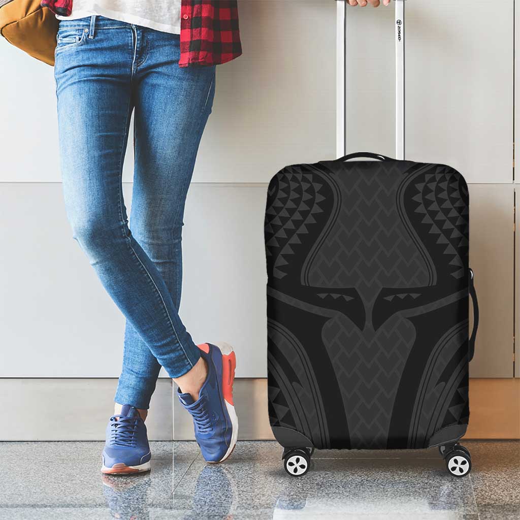 Hawaiian Kakau Art Tattoos Aquaman Style Luggage Cover Black Version LT03 - Polynesian Pride