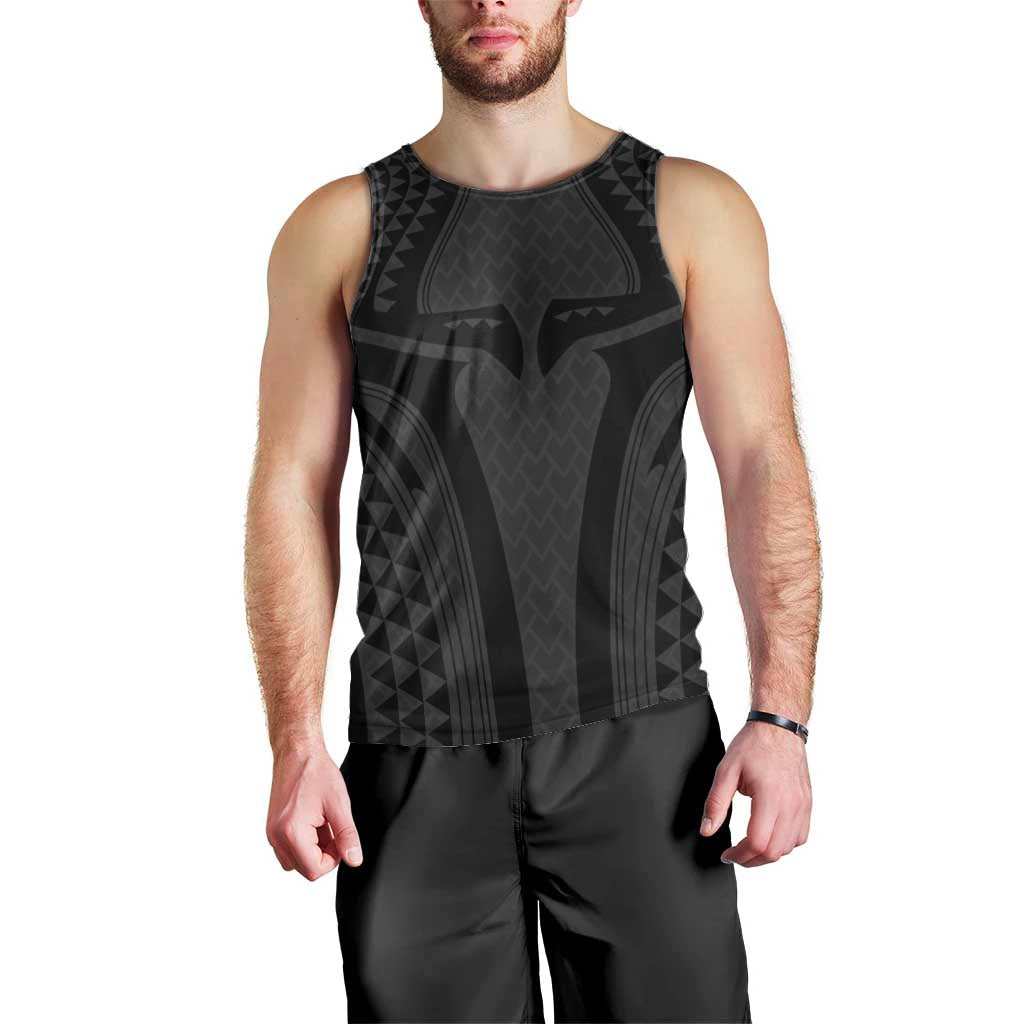 Hawaiian Kakau Art Tattoos Aquaman Style Men Tank Top Black Version - Polynesian Pride