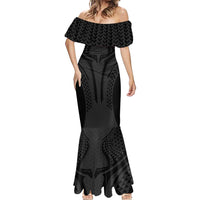 Hawaiian Kakau Art Tattoos Aquaman Style Mermaid Dress Black Version - Polynesian Pride