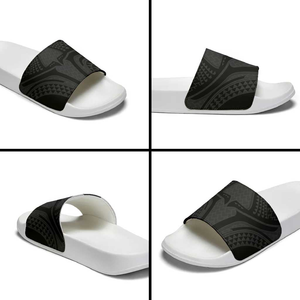 Hawaiian Kakau Art Tattoos Aquaman Style Slide Sandals Black Version - Polynesian Pride