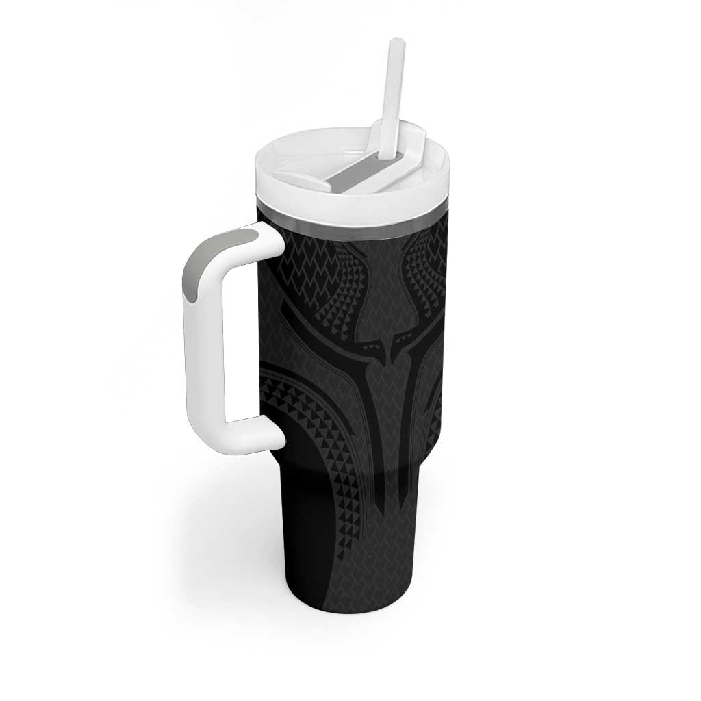 Hawaiian Kakau Art Tattoos Aquaman Style Tumbler With Handle Black Version - Polynesian Pride