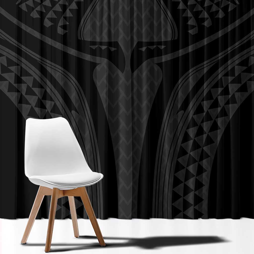 Hawaiian Kakau Art Tattoos Aquaman Style Window Curtain Black Version - Polynesian Pride