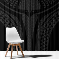 Hawaiian Kakau Art Tattoos Aquaman Style Window Curtain Black Version - Polynesian Pride