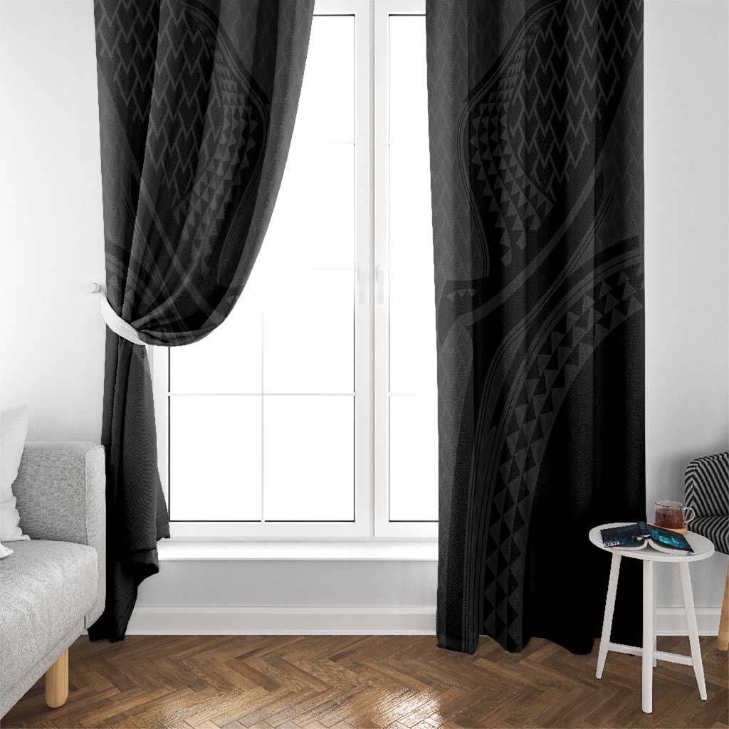 Hawaiian Kakau Art Tattoos Aquaman Style Window Curtain Black Version - Polynesian Pride