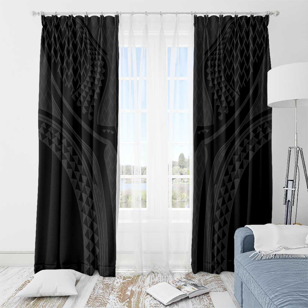 Hawaiian Kakau Art Tattoos Aquaman Style Window Curtain Black Version - Polynesian Pride