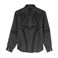 Hawaiian Kakau Art Tattoos Aquaman Style Women Casual Shirt Black Version - Polynesian Pride