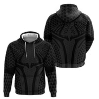 Hawaiian Kakau Art Tattoos Aquaman Style Zip Hoodie Black Version LT03 - Polynesian Pride