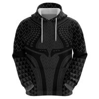 Hawaiian Kakau Art Tattoos Aquaman Style Zip Hoodie Black Version LT03 - Polynesian Pride