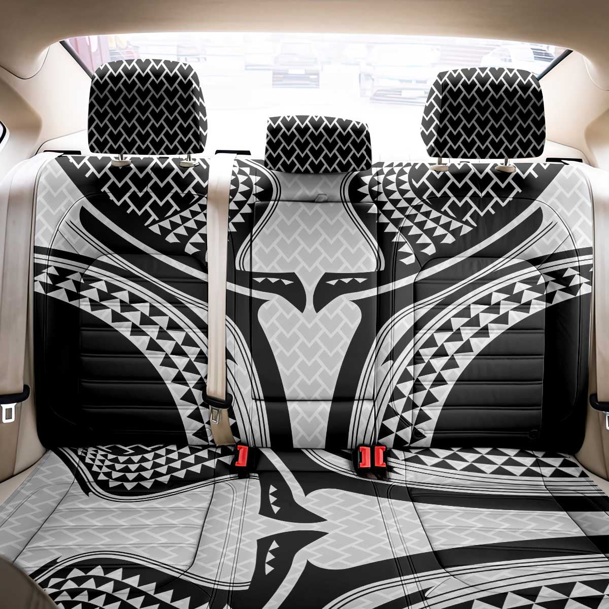 Hawaiian Kakau Art Tattoos Aquaman Style Back Car Seat Cover White Version LT03 - Polynesian Pride