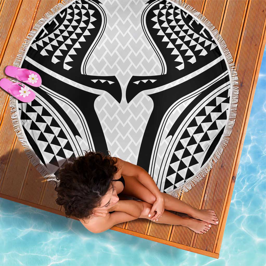 Hawaiian Kakau Art Tattoos Aquaman Style Beach Blanket White Version LT03 - Polynesian Pride