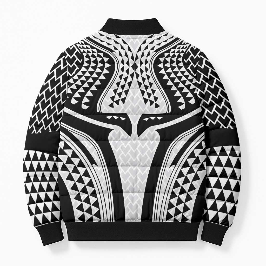 Hawaiian Kakau Art Tattoos Aquaman Style Bomber Puffer Jacket White Version LT03 - Polynesian Pride