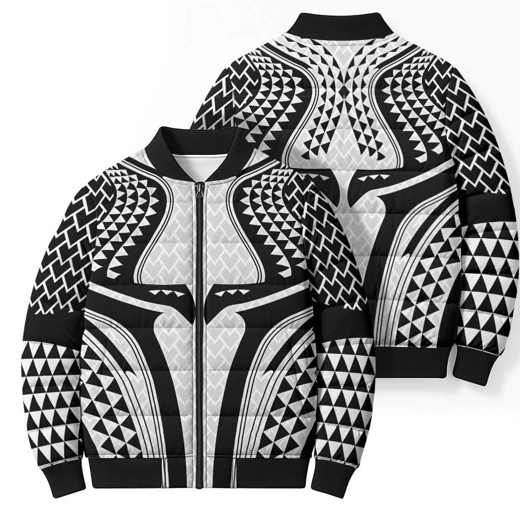 Hawaiian Kakau Art Tattoos Aquaman Style Bomber Puffer Jacket White Version LT03 - Polynesian Pride