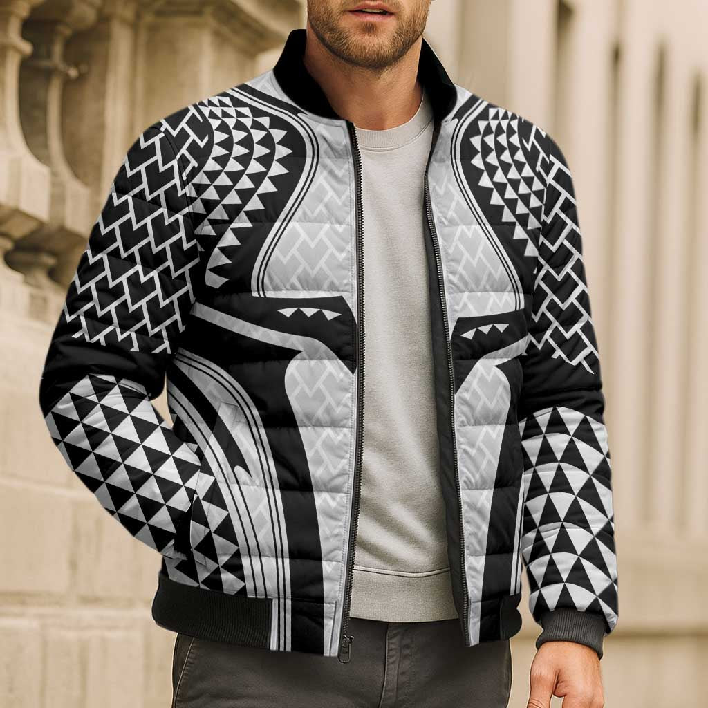 Hawaiian Kakau Art Tattoos Aquaman Style Bomber Puffer Jacket White Version LT03 - Polynesian Pride