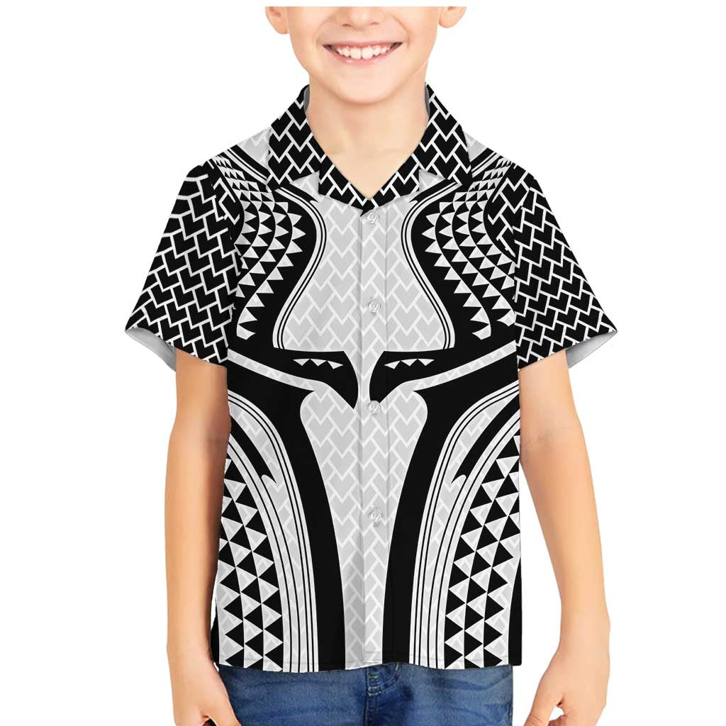 Hawaiian Kakau Art Tattoos Aquaman Style Family Matching Mermaid Dress and Hawaiian Shirt White Version LT03 Son's Shirt White - Polynesian Pride
