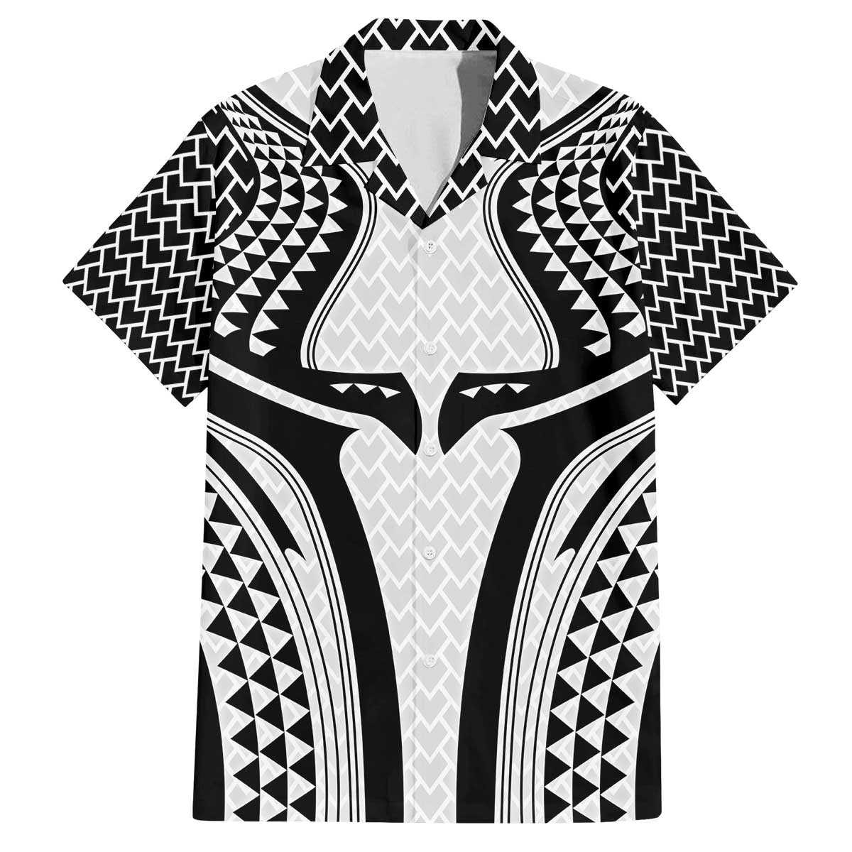 Hawaiian Kakau Art Tattoos Aquaman Style Family Matching Off The Shoulder Long Sleeve Dress and Hawaiian Shirt White Version LT03 Dad's Shirt - Short Sleeve White - Polynesian Pride